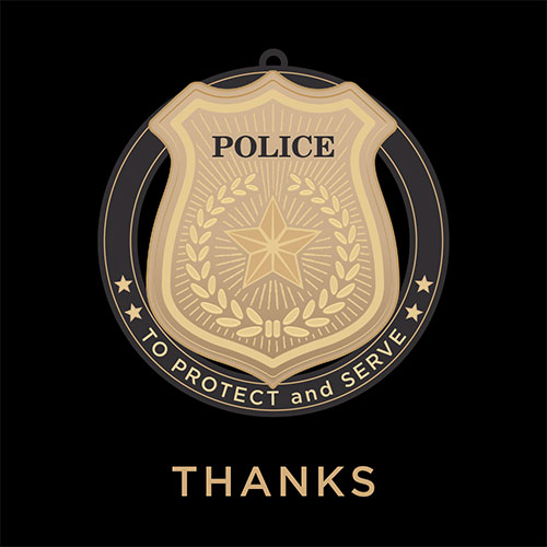 Police Ornament Thanks Greeting Card - Click Image to Close