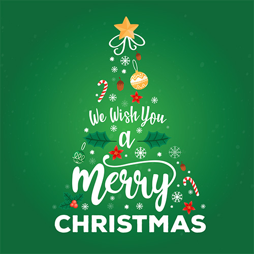 We Wish You A Merry Christmas Tree Card - Click Image to Close