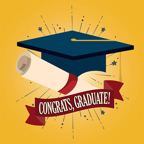 Congrats Grad Card (Hat With Scroll) - Click Image to Close