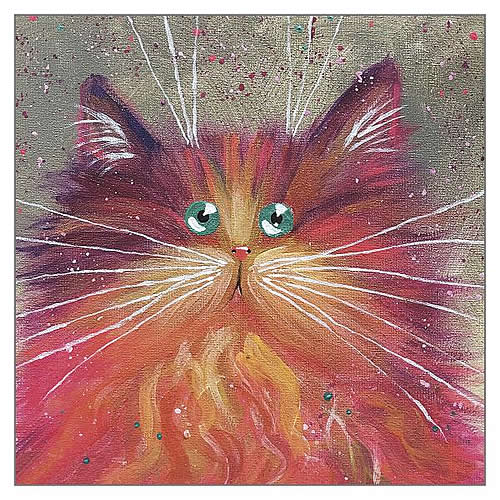 Pink & Gold Floof Card - Click Image to Close