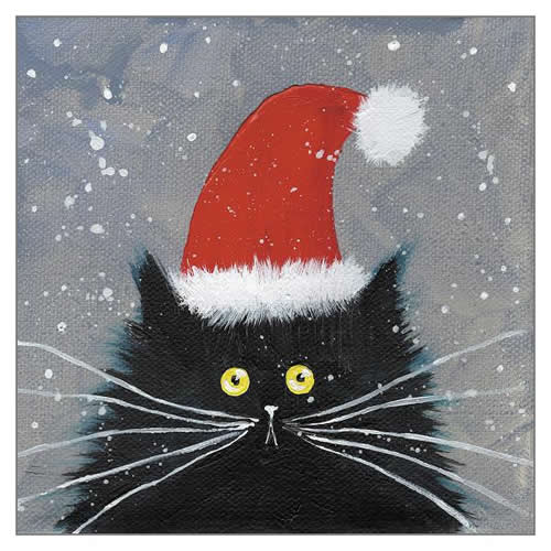 Santa Kitten Card - Click Image to Close