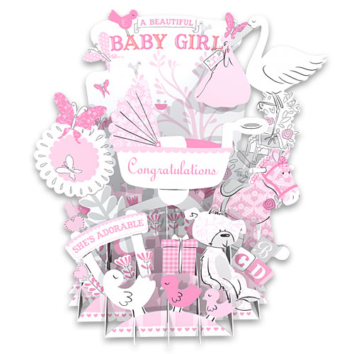 Beautiful Baby Girl Card - Click Image to Close