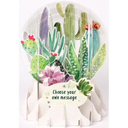 Cacti Snow Globe Greeting (Medium, 5") - Click Image to Close