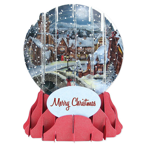 Midnight Village Snow Globe Greeting (Medium, 5") - Click Image to Close