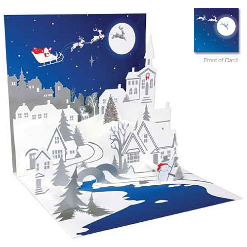 Village Silhouette Holiday Card - Click Image to Close