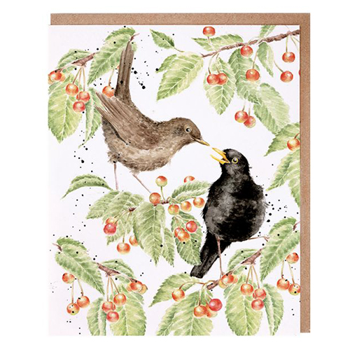 The Cherry Tree Card (Blackbird) - Click Image to Close