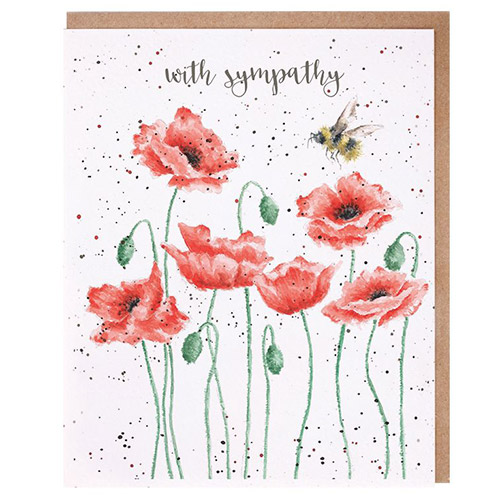 Poppies & Bee Card - Click Image to Close