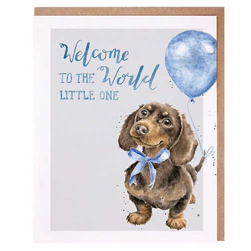 Precious Little One Card (Dachshund) [Blue] - Click Image to Close