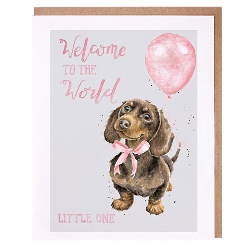 Precious Little One Card (Dachshund) [Pink] - Click Image to Close