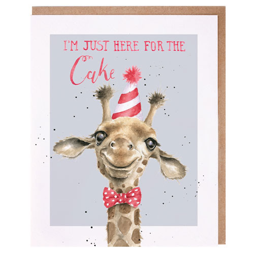 Here For The Cake Card (Giraffe) - Click Image to Close
