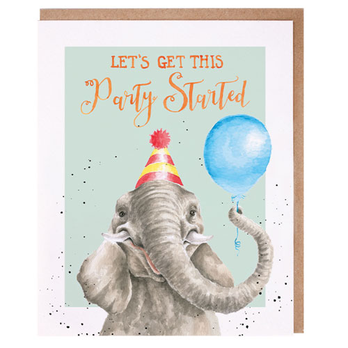 Let's Get This Party Started Card (Elephant) - Click Image to Close