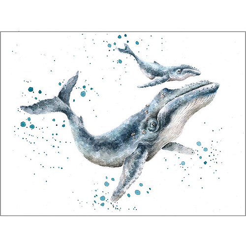 Marine Blue Card (Whales) - Click Image to Close
