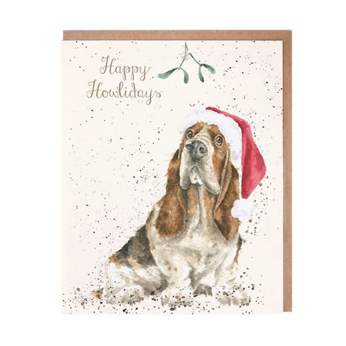 Mistletoe Card (Basset Hound) - Click Image to Close