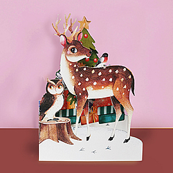 Christmas Deer And Friends Card