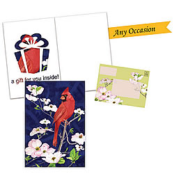 Cardinal Dogwood Card with Garden Flag