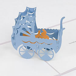 Baby In Stroller Card (Blue)