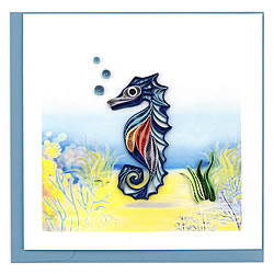 Blue Seahorse Card