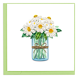 White Daisies In A Jar Card