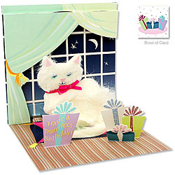 White Persian Kitty Card