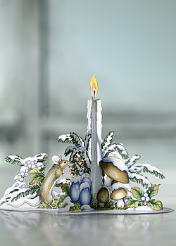 White Candle Centerpiece Card
