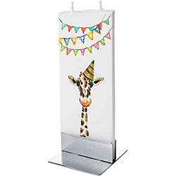 Happy Birthday Giraffe Flat Candle