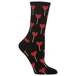 Heart Lillipop Socks (Black)