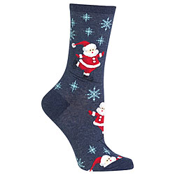 Skating Santa Socks (Denim)