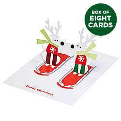 Sledding Reindeer Pop-Up Card (Box of 8)