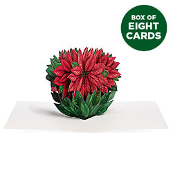 Cheerful Poinsettia Pop-Up Card (Box of 8)