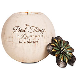 Best Things In Life Tea Light Candle Holder