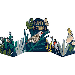 Birds Happy Birthday Concertina Card