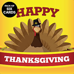 Thanksgiving Pilgrim Turkey Greeting Card (6-PACK)
