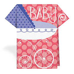 Baby Carriage Napkin (Pink)