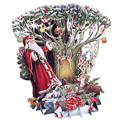 Santa In The Forest Card
